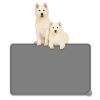 Silicone Dog Cat Bowl Mat, Non-Stick Dog Food Mat, Waterproof Pet Feeding Mat, Gray