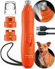 Orange Dog Nail Grinder with LED Light Rechargeable Dog Nail Grinder for Large Dogs Medium Small Dogs Professional Pet Nail Grinder for Dogs Quiet Sof