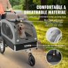 VEVOR Dog Bike Trailer, Supports up to 88 lbs, 2-in-1 Pet Stroller Cart Bicycle Carrier, Easy Folding Cart Frame with Quick Release Wheels