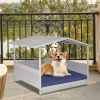 Wicker Dog House with Waterproof Roof and Washable Cushion Cover