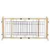 Wood Freestanding Pet Gate;  38"-71" Length Adjustable Dog Gate;  Safety Fence for Stairs Doorways;  Natural