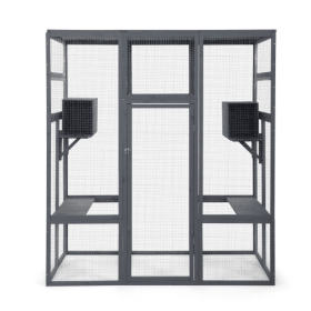 Oversized Cat Cage - Grey (Color: Grey)