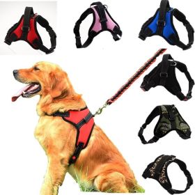 Dog Chest Harness Explosion-Proof Traction Rope For Medium and Large Dog Cat Lash Nylon Material Golden Retriever Pet Supplies (Color: Pink, size: S for 5-12kg)