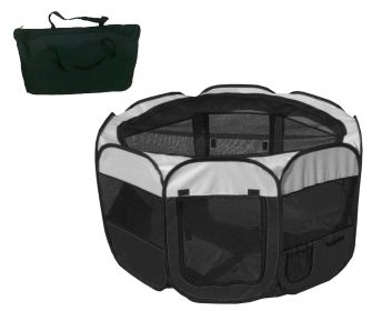 All-Terrain' Lightweight Easy Folding Wire-Framed Collapsible Travel Pet Playpen (size: medium)