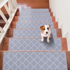 VEVOR Stair Treads, Stairs Carpet Non Slip 9" x 28", Indoor Stair Runner for Wooden Steps (Color: Gray)