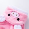 Pet Apparel; Piggy Shaped Winter Warm Flush Clothes For Doggy